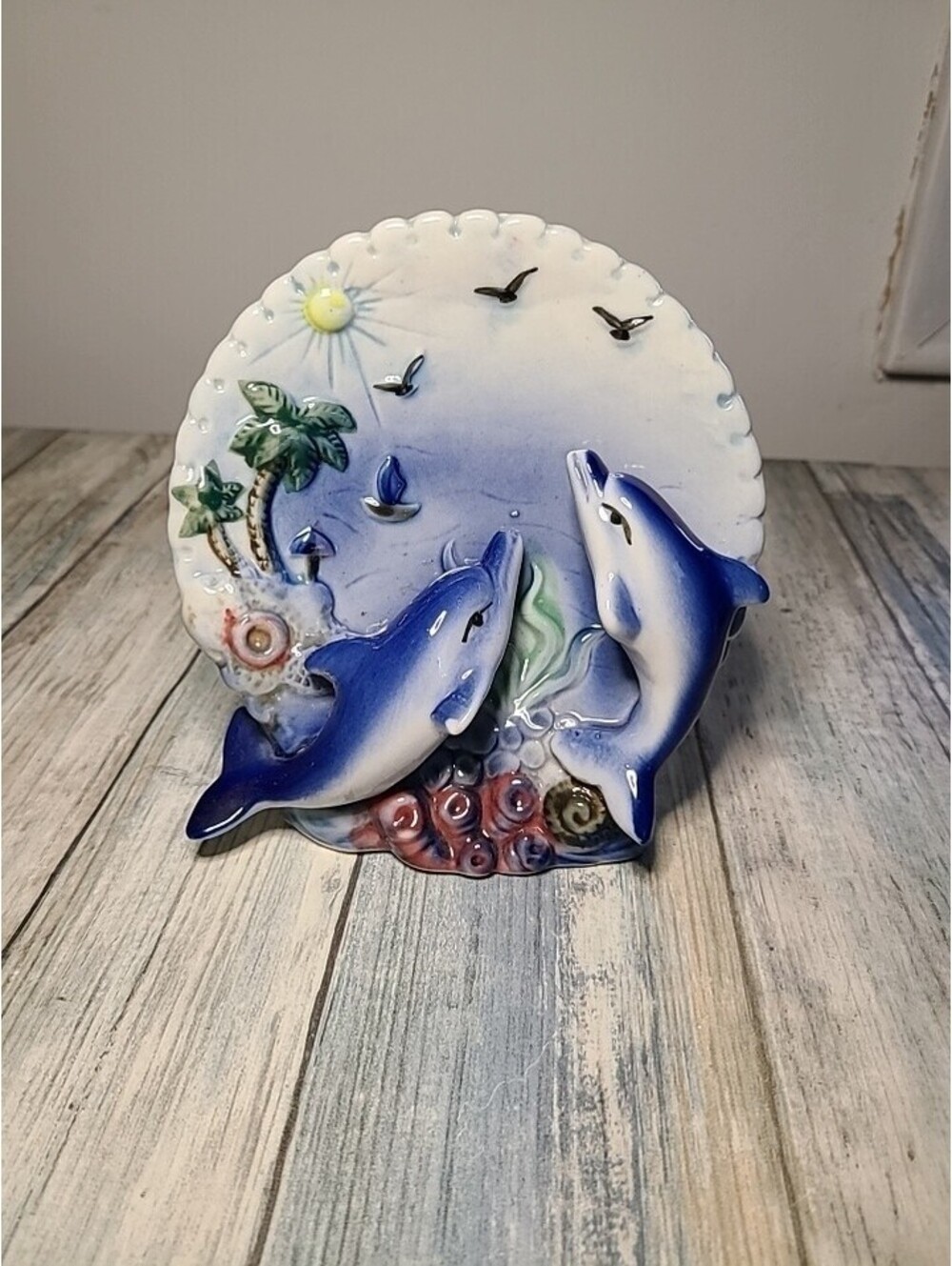 Ceramic Dolphin Home Decor Plate